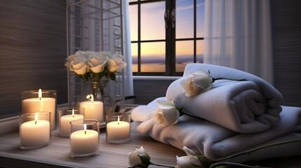 relaxation in a cozy atmosphere with aromas of oils and candles