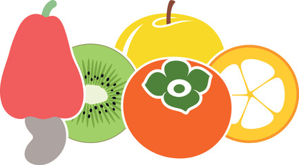Fruit logo. Isolated fruit on white background