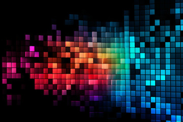 abstract neon rays shine shimmer in waves multicolored background