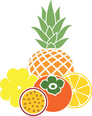 Fruit logo. Isolated fruit on white background
