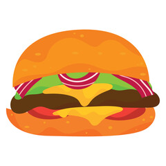 Isolated colored hamburger sketch icon Vector