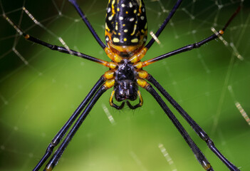 Closeup face of giant spider.this macro photo was taken from Bangladesh.