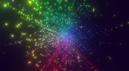 Obraz premium Futuristic abstract background motion glow neon in cyberspace 3d render