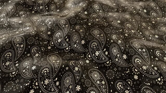 Metallic Paisley Beautiful Gradient Texture Ethnic Pattern Loop animation