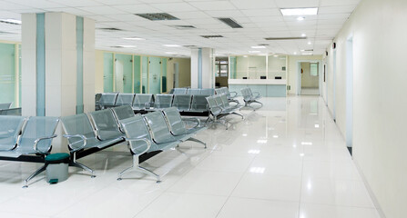 Hospital waiting room with many chairs