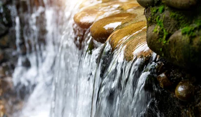 Keuken spatwand met foto Landscape with waterfall in a summer day © xy