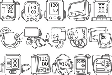 Pressure Machine Outline Bundle,Clip Art