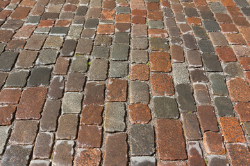 Old stone paved avenue street road