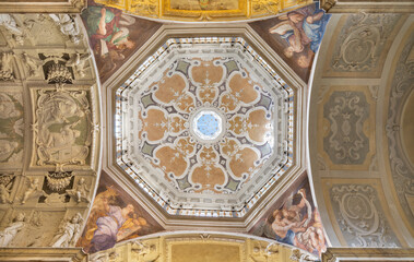 GENOVA, ITALY - MARCH 7, 2023: The cupola of church Chiesa di san Pietro in Banchi with the four...