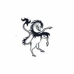 Horse icon vector silhouette plain white background.