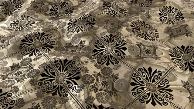Metallic Paisley Beautiful Gradient Texture Ethnic Pattern Loop animation