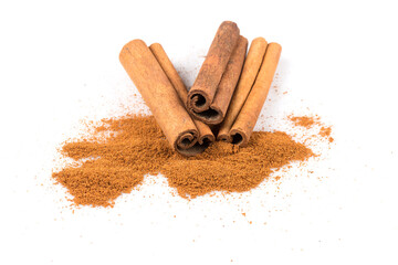 cinnamon sticks with powder
