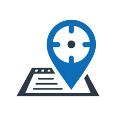 Geo Targeting Flat Blue Icon Isolate On White Background Vector Illustration | Seo Icons