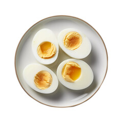 Boiled eggs arranged on a plate