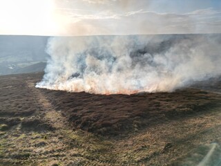 Wildfires tear through countryside Athens, Greece. global warming