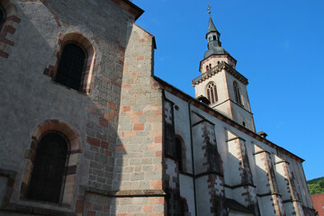 saint-pierre-et-saint-paul abbey church in andlau in alsace (france)