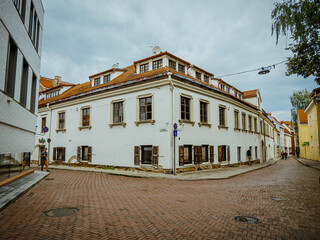 Fototapeta premium Narrow streets of the Old Town of Vilnius (Lithuania), one of the largest surviving medieval old towns in Northern Europe, UNESCO World Heritage Site