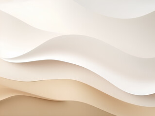 Obraz premium Background with geometric shapes and waves. White and beige colors.. AI