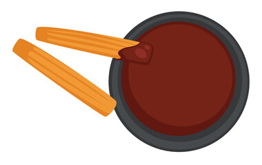 Salty potato sticks, french fries with bbq sauce