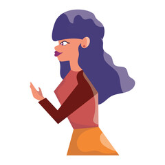 Isolated cute business female character Vector