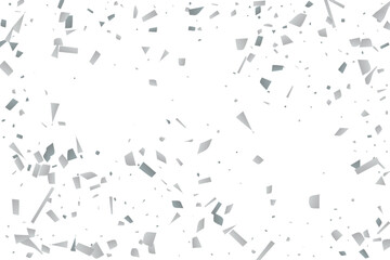 Silver glitter confetti on a white background. Decorative element.