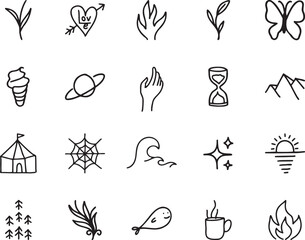 Obraz premium Hand drawn vector symbols and shapes 