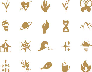 Hand drawn vector symbols and shapes 
