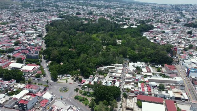 Aerial View of La Loma Park in Downtown Tepic, Nayarit. Mexico