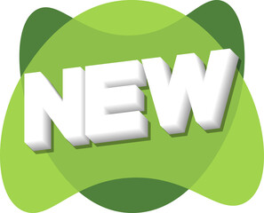 NEW, promo bubble banner on transparent background.  PNG illustration