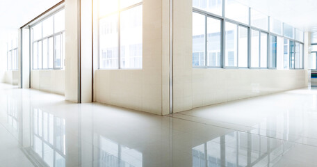 Empty hospital corridor in China