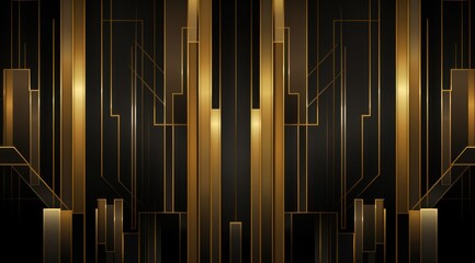 Obraz premium wallpaper geometric pattern of outlined vertical golden