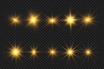 Special lens flash, light effect. The flash flashes rays and searchlight. illust. Beautiful star Light from the rays. The sun is backlit. Bright beautiful star. Sunlight. Glare.	