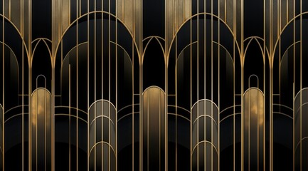 wallpaper geometric pattern of outlined vertical golden