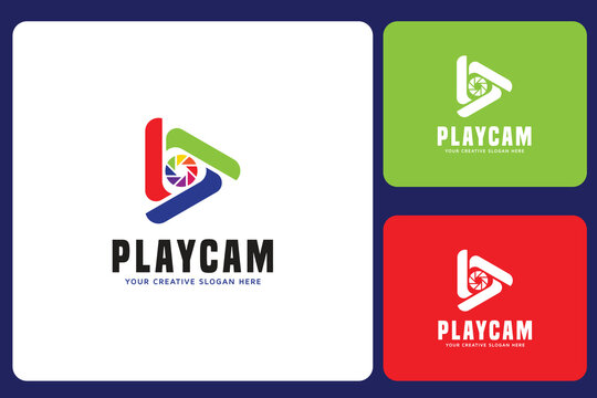 Play Camera Logo Design Template