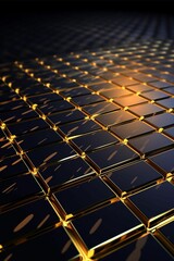 Obraz premium Photovoltaic panel as liquide gold on dark background