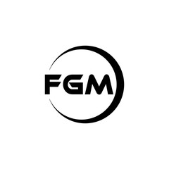 FGM letter logo design with white background in illustrator, cube logo, vector logo, modern alphabet font overlap style. calligraphy designs for logo, Poster, Invitation, etc.