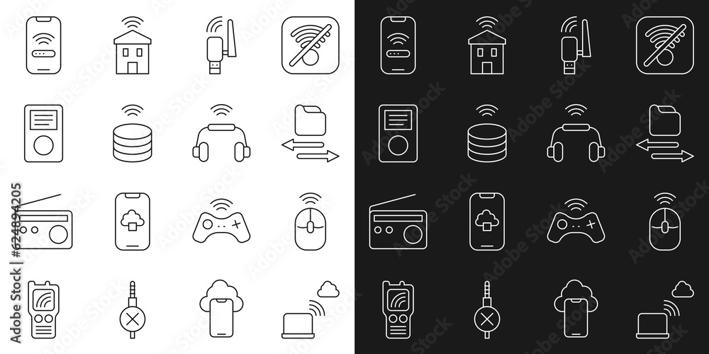 Poster set line network cloud connection, wireless computer mouse, transfer files, usb wireless adapter, sm