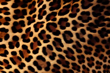 Fototapeta na wymiar Leopard back. Background with selective focus and copy space