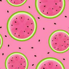 Pink juicy seamless watermelon pattern