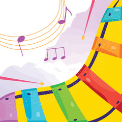 Isolated colored xylophone musical instrument Vector