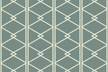 Ethnic Ikat fabric pattern geometric style.African Ikat embroidery Ethnic oriental pattern green gray background. Abstract,vector,illustration.Texture,clothing,frame,decoration,carpet,motif.