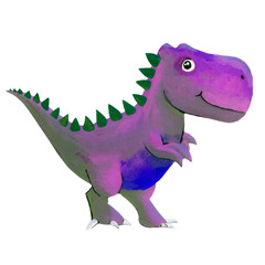 Hand painted Dinosaur Set. Colorful design. Isolated items, without background.	