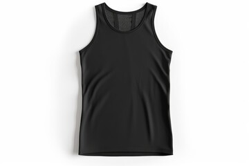 black tank top isolated on white background, tank top mockup, empty shirt, t-shirt copy space