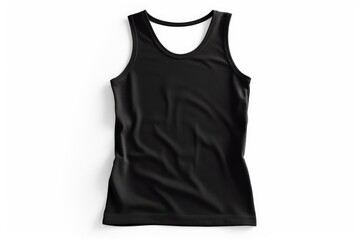 black tank top isolated on white background, tank top mockup, empty shirt, t-shirt copy space
