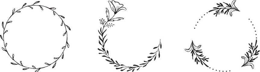 Fototapeta na wymiar Vector floral wreath badges 