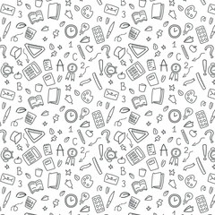 pattern illustration in doodle school style, vector, for paper, packaging, seamless pattern, vector illustration, transparent background