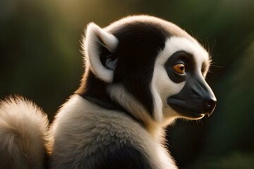 verreaux s' sifaka in the forest Ai generated technology