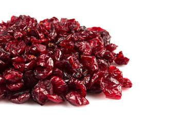 Dried cranberries  on white