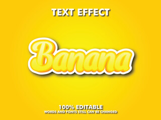 Editable text style effect - banana text style theme, fruit and natural text style