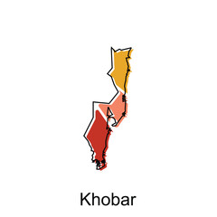 Khobar map. vector map of Saudi Arabia capital Country colorful design, illustration design template on white background